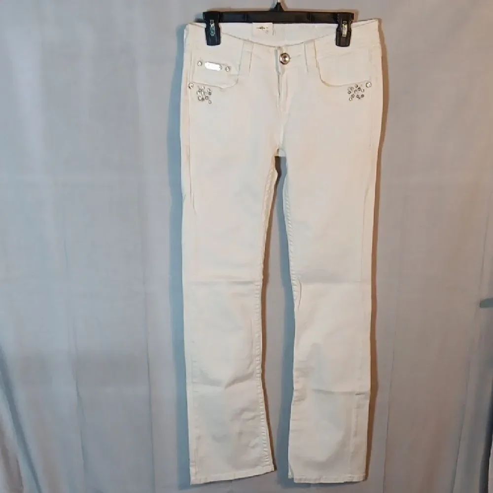 Sexy Couture White Embellished Stretch Denim Jeans